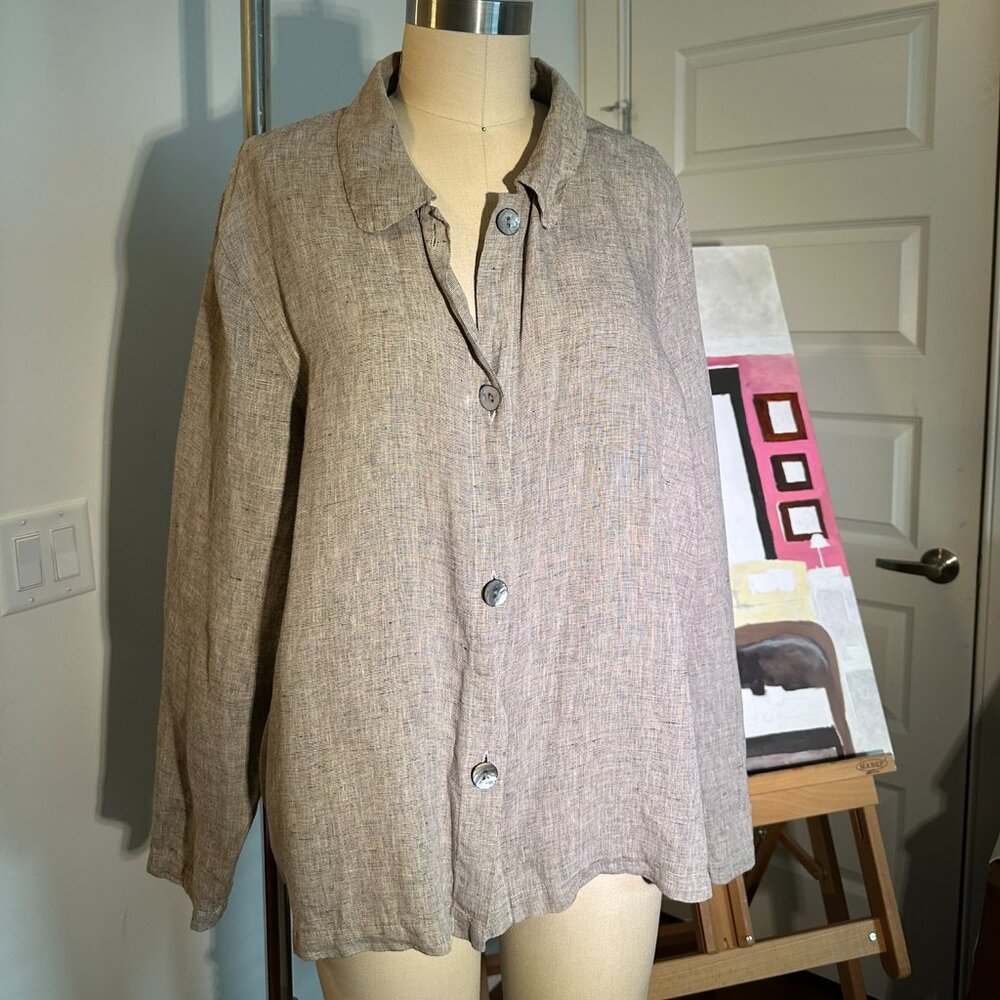 Super cute 100% Linen Jacket - Great for layering ~Size Large~